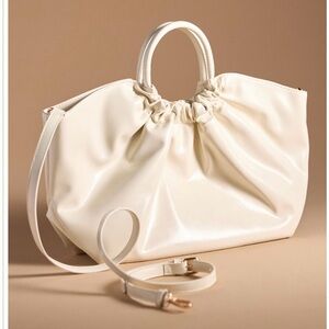 NWT Anthro Half Moon Bag Faux Patent Leather